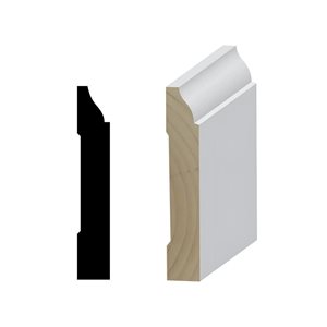 RESO 10-Pc 9/16 D x 3 1/4 W x 96-in L Primed Finger-Jointed Pine Baseboard Moulding - 80 ft