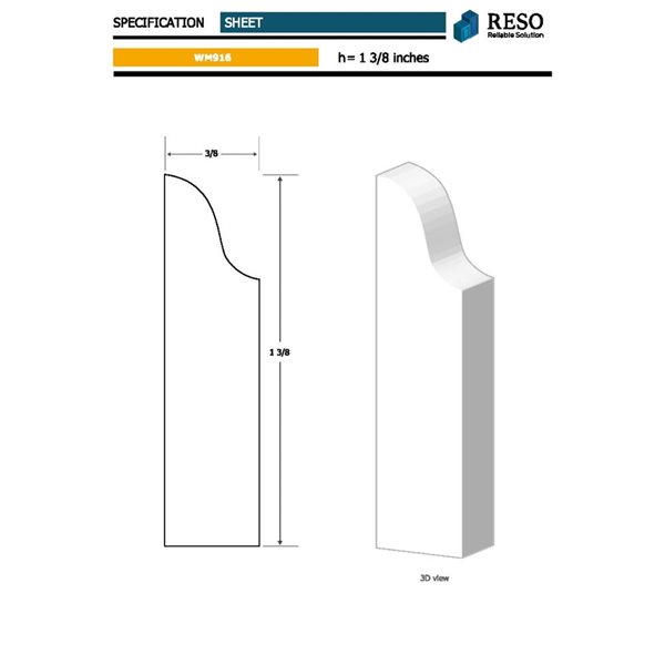 RESO 20-Pc 3/8 D x 1 3/8 W x 99-in L Primed Finger-Jointed Pine Door Stop Moulding - 160 ft