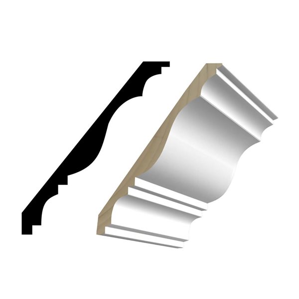 RESO 10-Pc 9/16 D x 5 1/4 W x 96-in L Primed Finger-Jointed Pine Crown Moulding - 80 ft