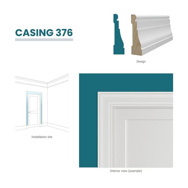 RESO 3-Pc 11/16 D x 2 1/4 W x 99-in L Primed Finger-Jointed Pine Casing Moulding - 27 ft