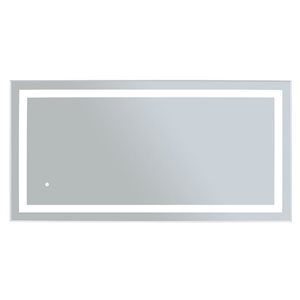 WarmlyYours Audrey 40 x 24-in LED Backlit Wall-Mounted Bevelled Rectangle Mirror