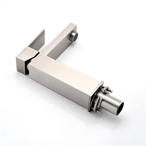 Dornberg Brushed Nickel Single Handle Deck-Mount Single Hole Bathroom Faucet w/ Deckplate and Drain Assembly