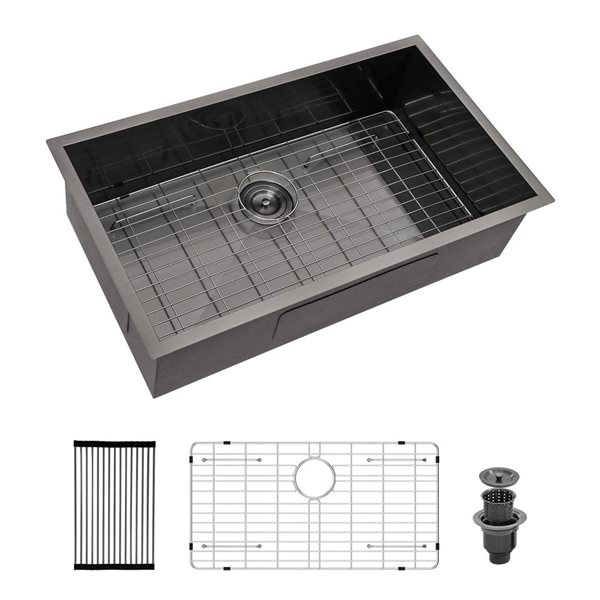 Sink Rona RAINLEX Undermount 32 L x 19-in W Black Single Bowl Stainless Steel ...
