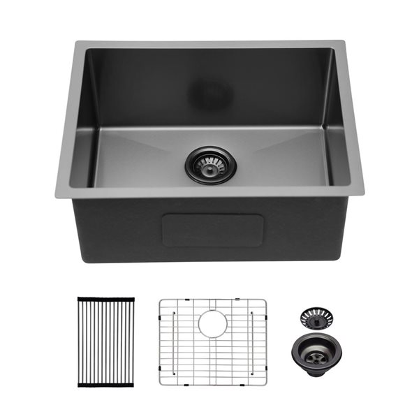 Sink Rona RAINLEX Undermount 23 L x 18-in W Black Single Bowl Stainless Steel ...