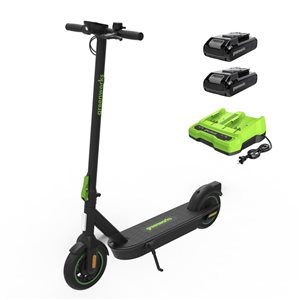 Greenworks STEALTH 48V Electric Scooter w/ Two 4.0Ah Batteries and Dual Port Charger