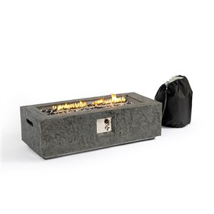 Paramount Rocco 13-in 50,000 BTU Grey Liquid Propane Rectangular Fire Pit Table