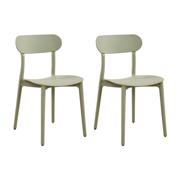 Patioflare Stacking Chair Set, 2 PK, Green