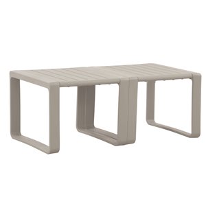 Ensemble de 2 tables basses Plus de Patio Flare 18 po l. crème pour l'extérieur