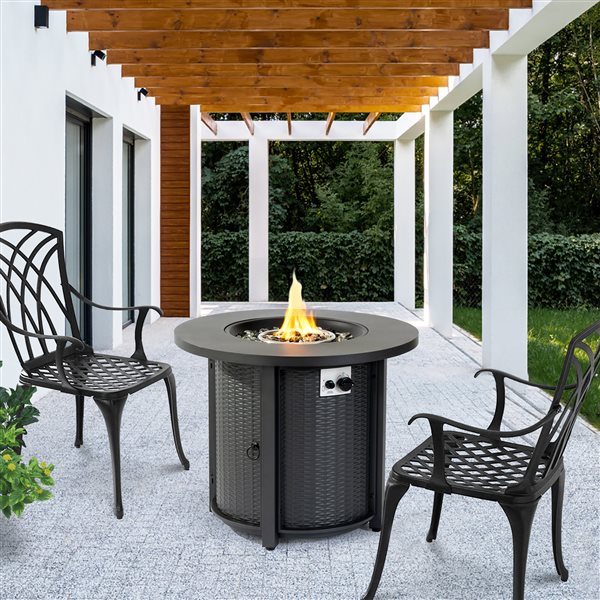 Paramount Eclipse Steel Fire Pit Table, 30IN