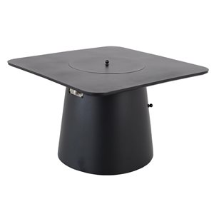 Paramount Opus 39-in 55,000 BTU Black Liquid Propane Square Fire Pit Table
