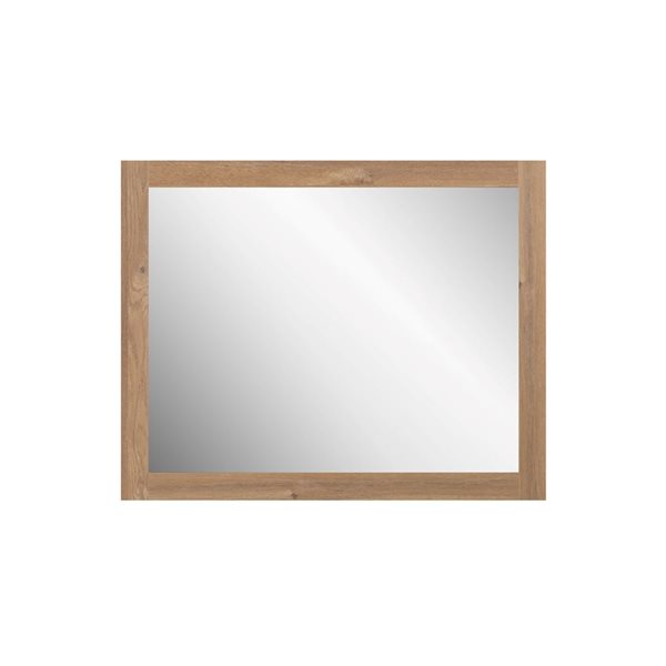 Miroir rectangulaire Almere GEF 36 po l. avec cadre en chêne brun