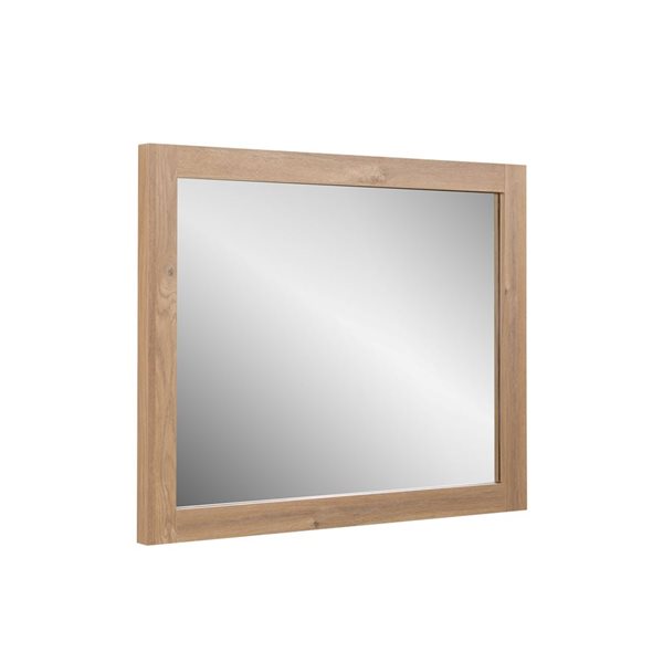 Miroir rectangulaire Almere GEF 36 po l. avec cadre en chêne brun