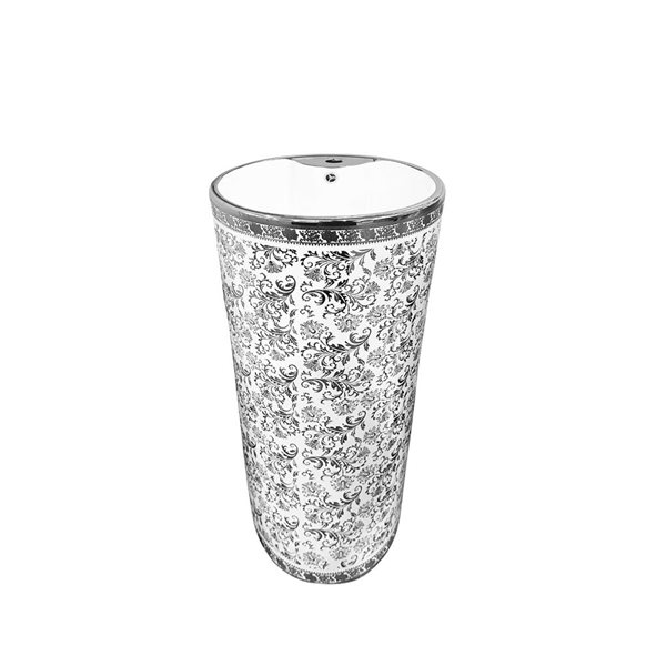 GEF Sydnie 16-in H White and Silver Ceramic Freestanding Pedestal Sink