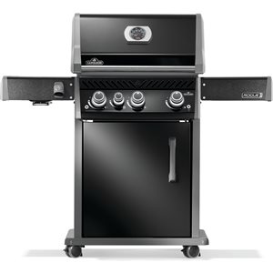 Barbecue à 3 brûleurs Rogue PRO 425 Napoleon au gaz naturel, noir, brûleur latéral infrarouge et grilles de cuisson en fonte
