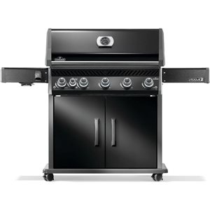 Barbecue à 5 brûleurs Rogue PRO 625 de Napoleon noir au propane avec brûleur latéral infrarouge