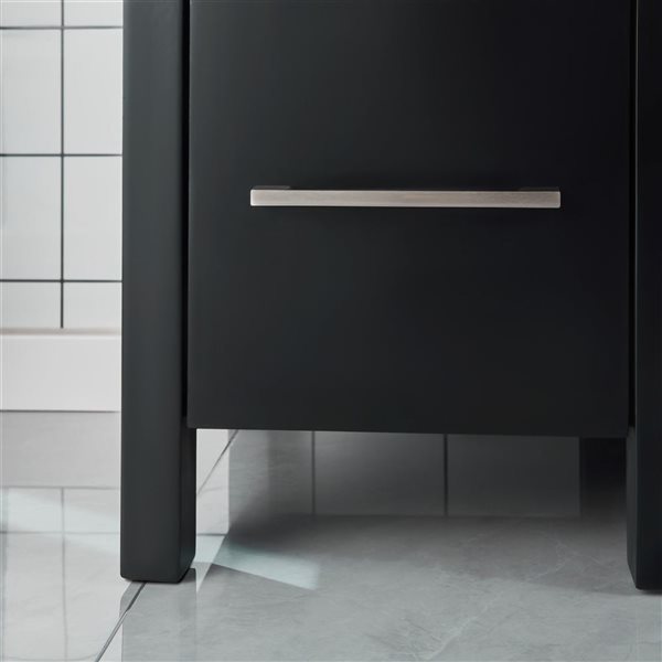 Vanity Art 54-in W  Single Sink Bathroom Vanity w/ Ceramic Top and Mirror - Black/White