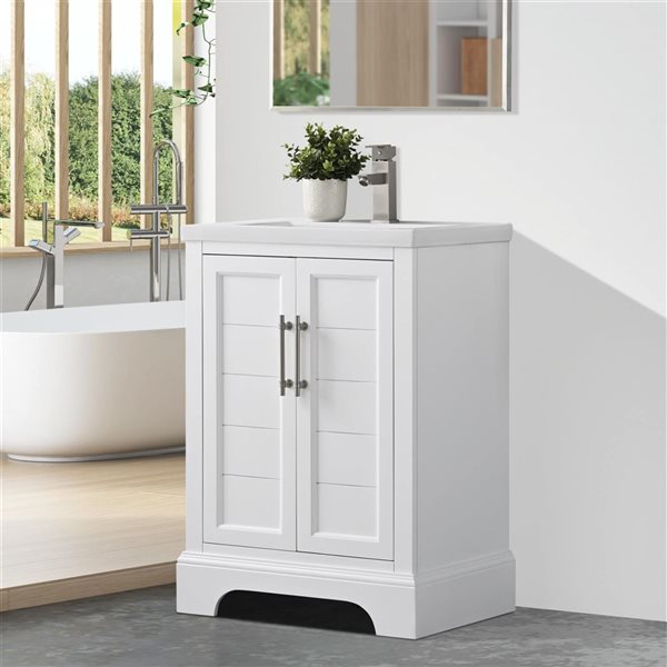 【vani】キャビネット Vanity Art 24 W x 16 D x 35-in H Single Sink Bathroom Vanity with