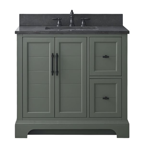 Vanity Art 36 W x 22 D x 34-in H Green Single Sink Bathroom Vanity w ...