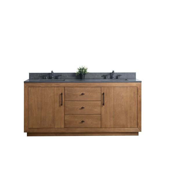 72-In W Double Sink Freestanding Bathroom Vanity W/ Engineered Stone Top - Tan/black, Black/Red/Tan