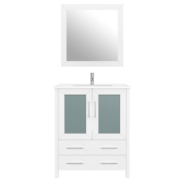 Vanity Art 30 W x 18 D x 36-in H White Single Sink Bathroom Vanity w ...