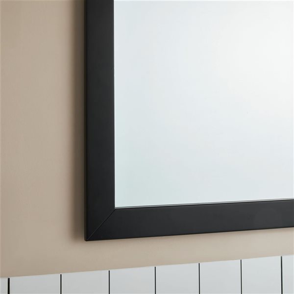 Vanity Art 84 W x 18 D x 36-in H Black Double Sink Bathroom Vanity w/ White Ceramic Top and Mirrors