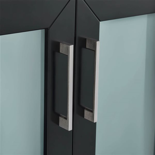 Vanity Art 84 W x 18 D x 36-in H Black Double Sink Bathroom Vanity w/ White Ceramic Top and Mirrors