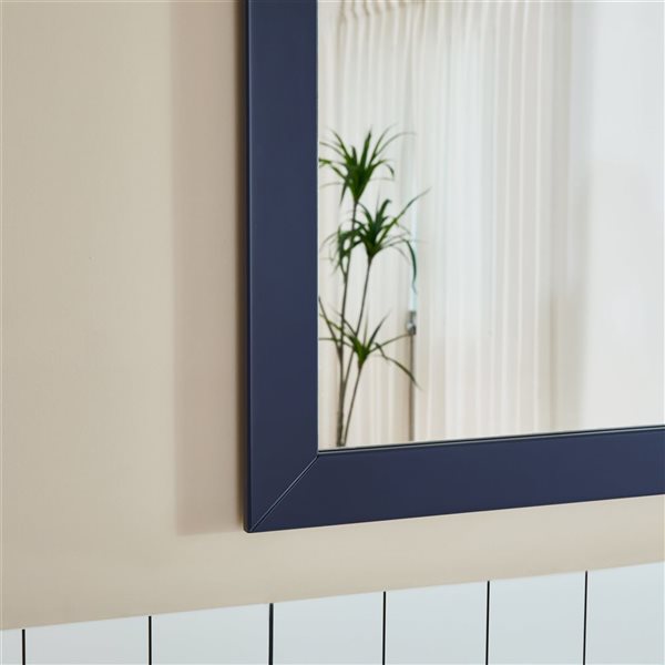 Vanity Art 48 W x 18 D x 36-in H Navy Single Sink Bathroom Vanity w/ White Ceramic Top and Mirror