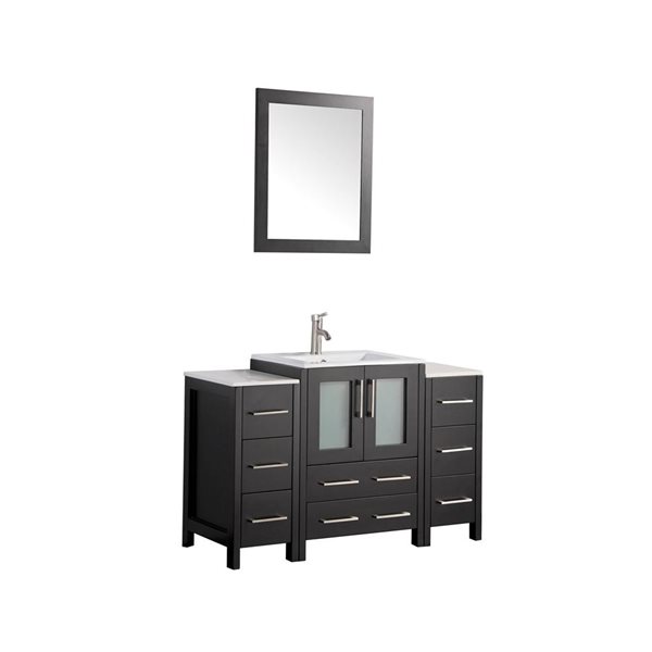 Vanity Art 48-in W Single Bathroom Vanity with Sink/ Ceramic Top and ...