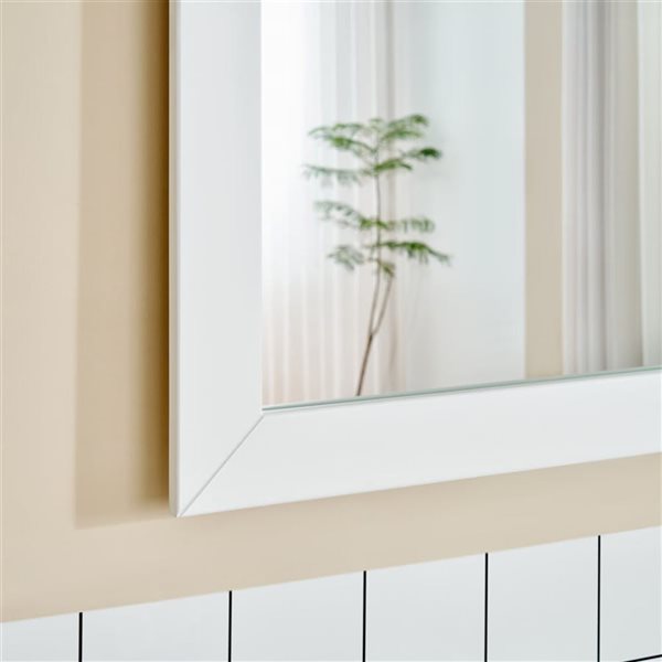 Vanity Art 84 W x 18 D x 36-in H Double Bathroom Vanity w/ Sinks/ Ceramic Top and Mirrors - White