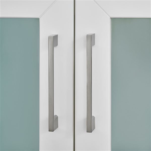 Vanity Art 84 W x 18 D x 36-in H Double Bathroom Vanity w/ Sinks/ Ceramic Top and Mirrors - White