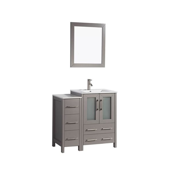 Vanity Art 36-in W Single Sink Bathroom Vanity w/ Ceramic Top and ...