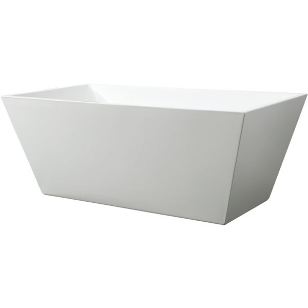 Narbonne 67 X 31-In Acrylic Flat Bottom Freestanding Soaking Bathtub With Centre Drain - White/matte Black, Black/White/Tan