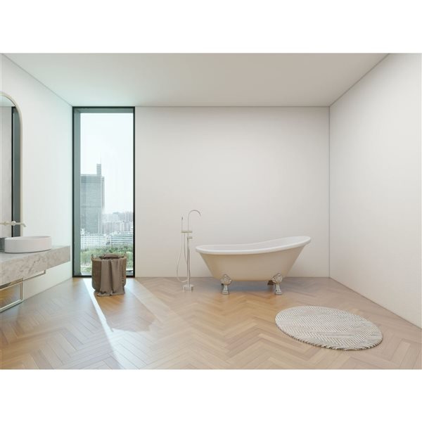 Vanity Art Toulouse 67 in. Acrylic Clawfoot Freestanding Bathtub in White