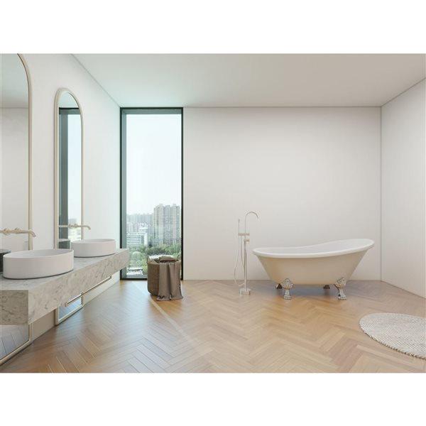 Vanity Art Toulouse 67 in. Acrylic Clawfoot Freestanding Bathtub in White