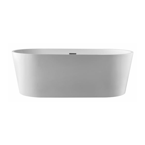 Lille 67 in. Acrylic Flatbottom Freestanding Bathtub in White Lille 67 in. Acrylic Flatbottom Freestanding Bathtub in White