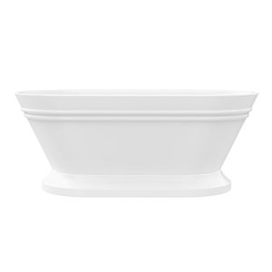Vanity Art Versailles 59 x 30-in Acrylic Freestanding Soaking Bathtub with Centre Drain - White/Matte Black