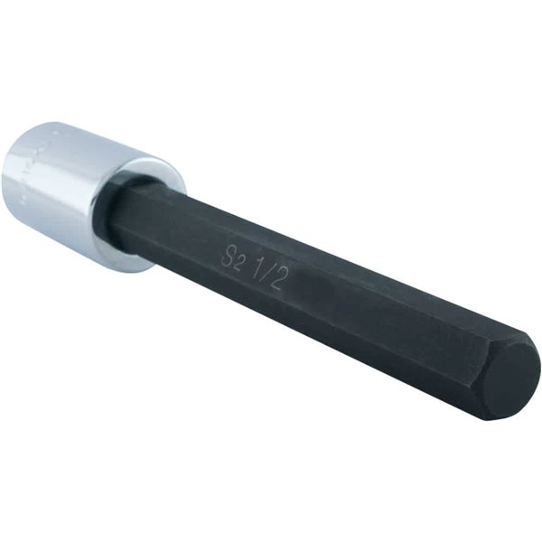 Gray Tools 1/2-in x 1/2-in Drive Extra Long Hex Head Standard Chrome Finish Shallow Socket