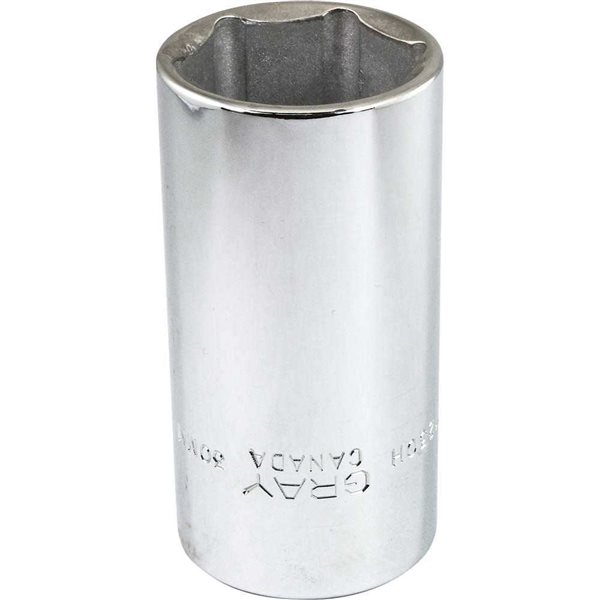 Gray Tools 30 mm x 1/2-in Drive Metric 6-Point Deep Chrome Finish Socket