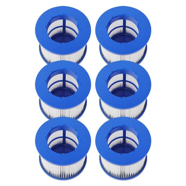 ALEKO Blue 6-Pack Water Filter Cartridge for Inflatable Hot Tub Spa