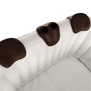 ALEKO Brown Removable 3-Piece Headrest and Drink Holder Set for Inflatable Hot Tub Spa