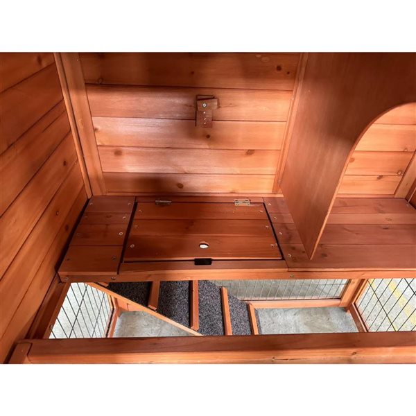 KennelMaster 36 x 30 x 48-in Elevated Rabbit Hutch - Brown