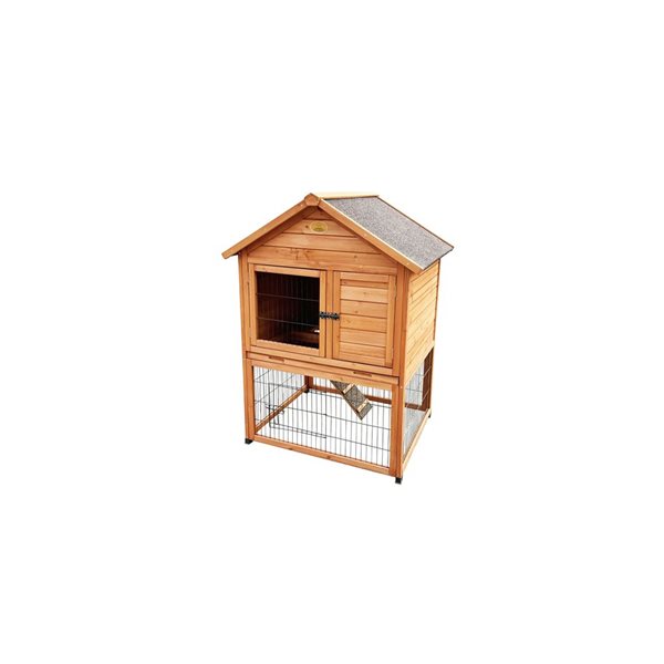 KennelMaster 36 x 30 x 48-in Elevated Rabbit Hutch - Brown