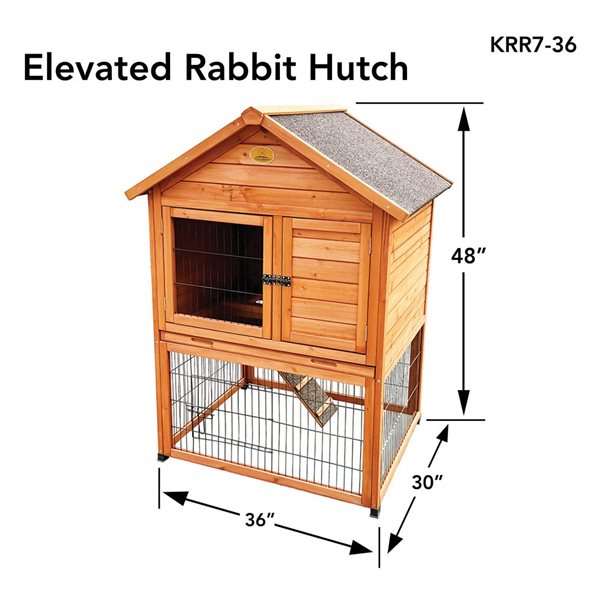 KennelMaster 36 x 30 x 48-in Elevated Rabbit Hutch - Brown