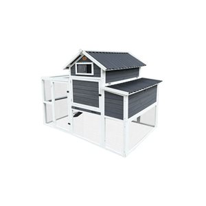 Poulailler de ranch KennelMaster 73,3 x 40 x 58 po et son enclos, gris