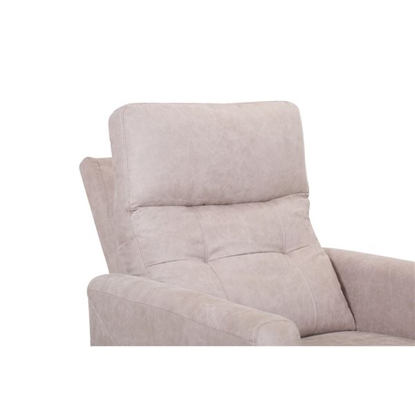 HomeTrend Aisha Beige Microfibre Power Lift Recliner w/ Adjustable Headrest