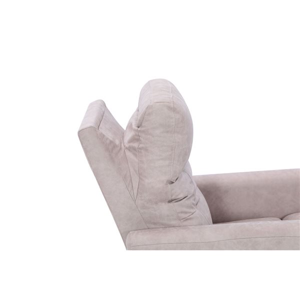 HomeTrend Aisha Beige Microfibre Power Lift Recliner w/ Adjustable Headrest