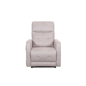 Fauteuil inclinable à élévation motorisée Aisha HomeTrend beige en microfibre avec appuie-tête réglable