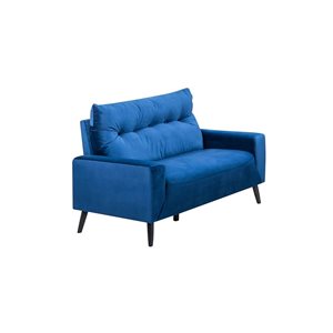 Causeuse Kitchener HomeTrend en velours bleu marin