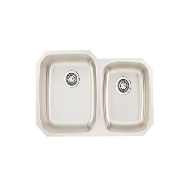Unique Home Supplies 32.1-in W 18 Gauge Stainless Steel 2-Bowl Kitchen Sink