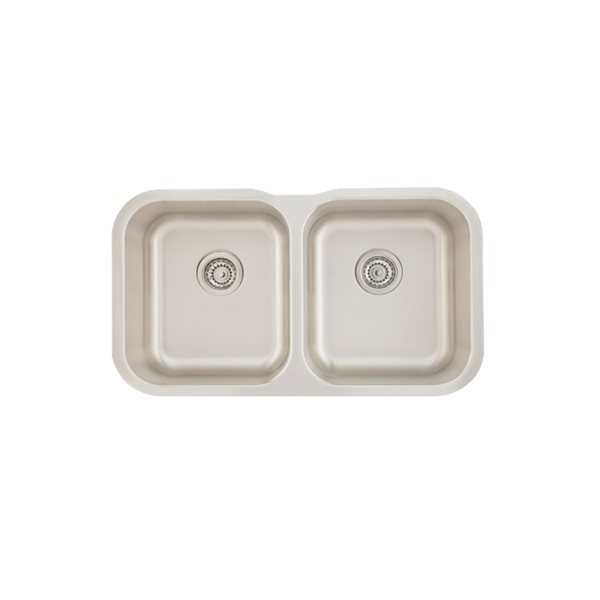 Unique Home Supplies 31-in W 2-Bowl 18 Gauge Stainless Steel Kitchen Sink